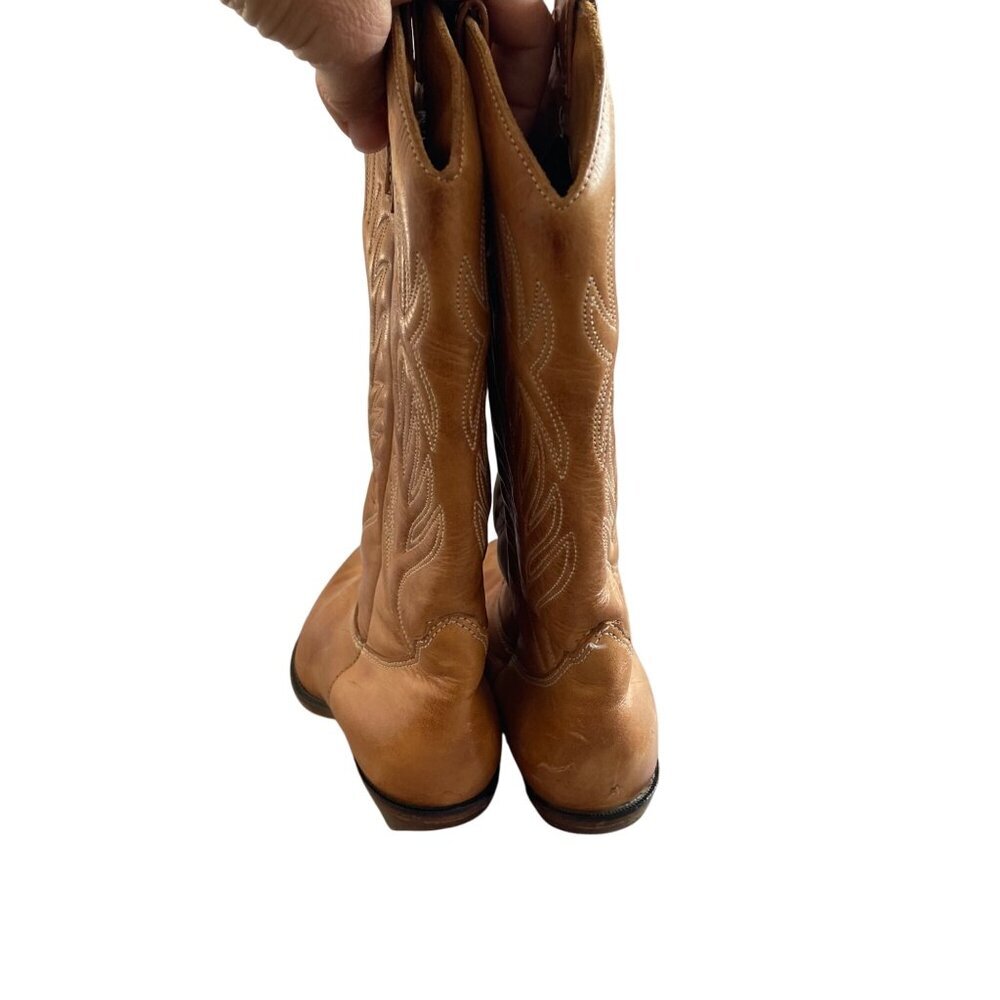 Zodiac Vintage Womens Boot Size 6 Tan Two Tone Embroidered Cowboy USA - Picture 6 of 13